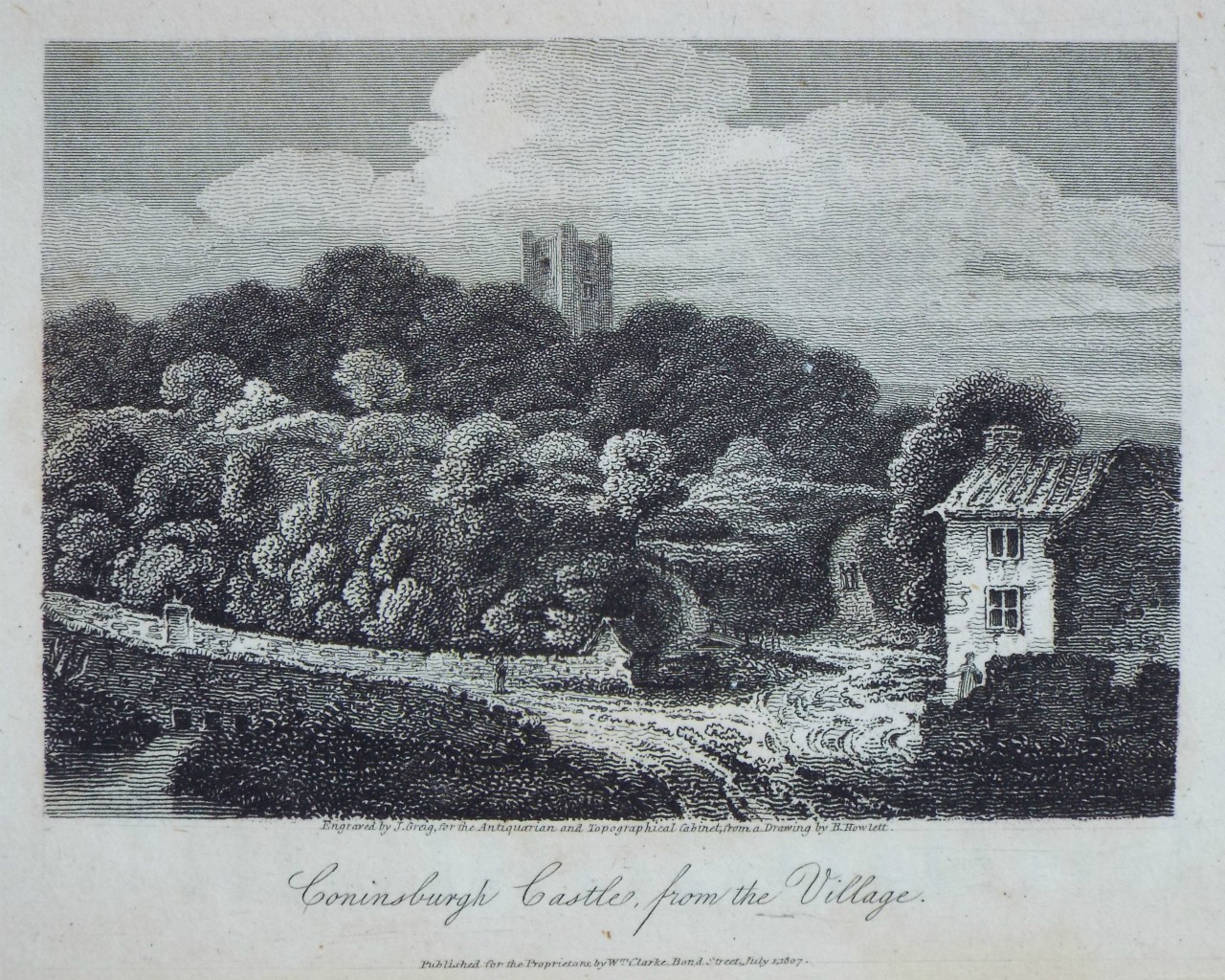 Print - Coninsburgh Castle, from the Village. - Greig