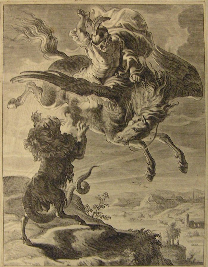 Print - (Bellerophofon fights the Chimera) - Picart