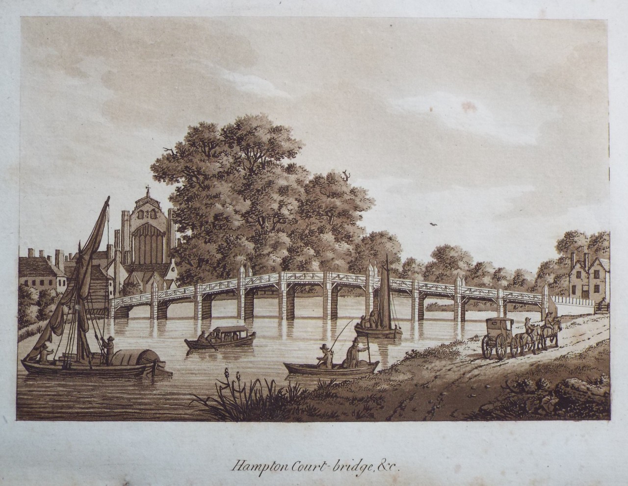 Aquatint - Hampton Court - bridge, &c. - Ireland