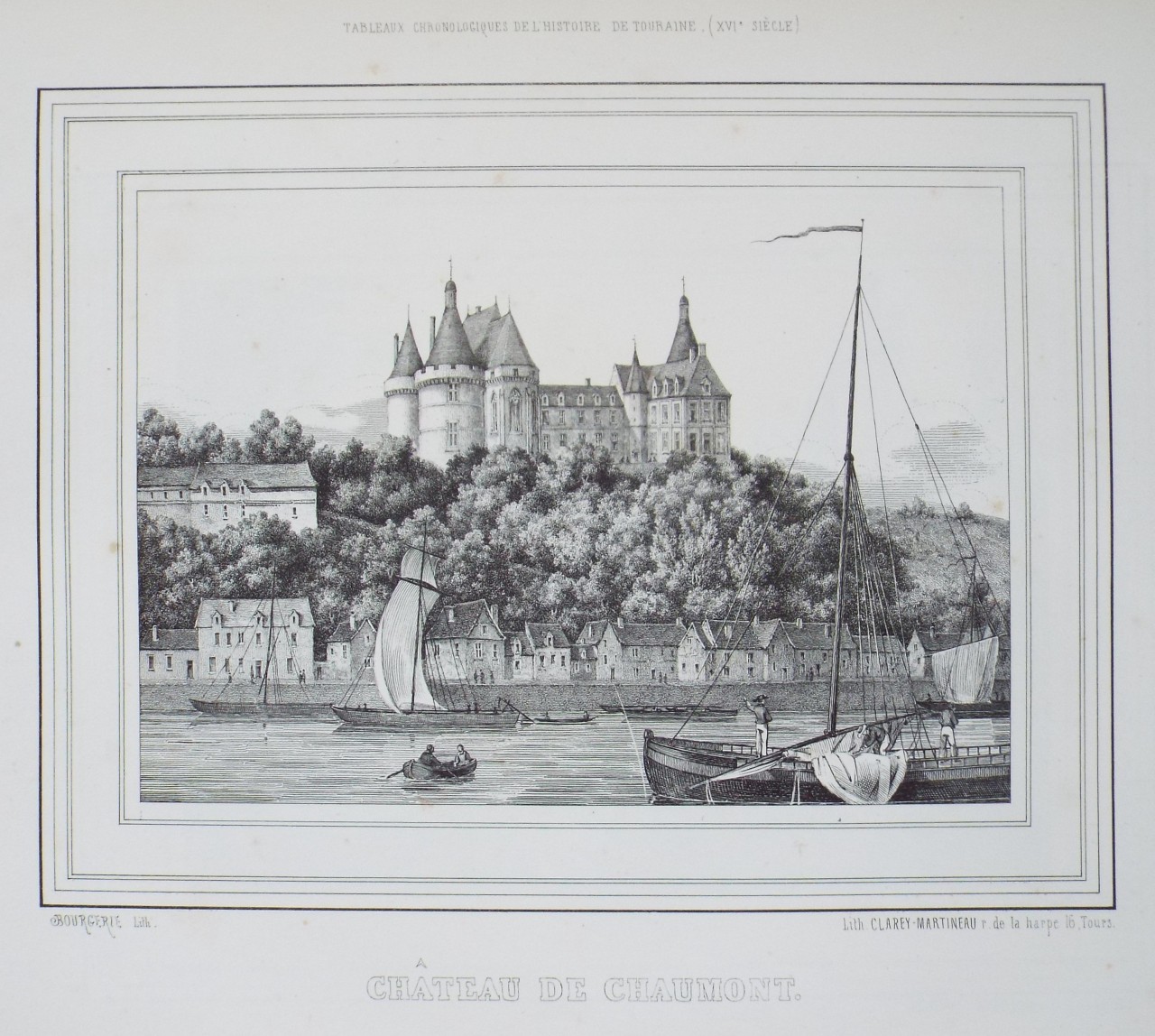 Lithograph - Chateau de Chaumont.