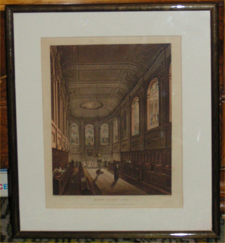 Aquatint - Queens College Chapel - Stadler