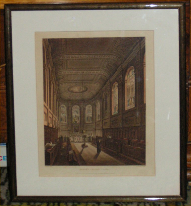 Aquatint - Queens College Chapel