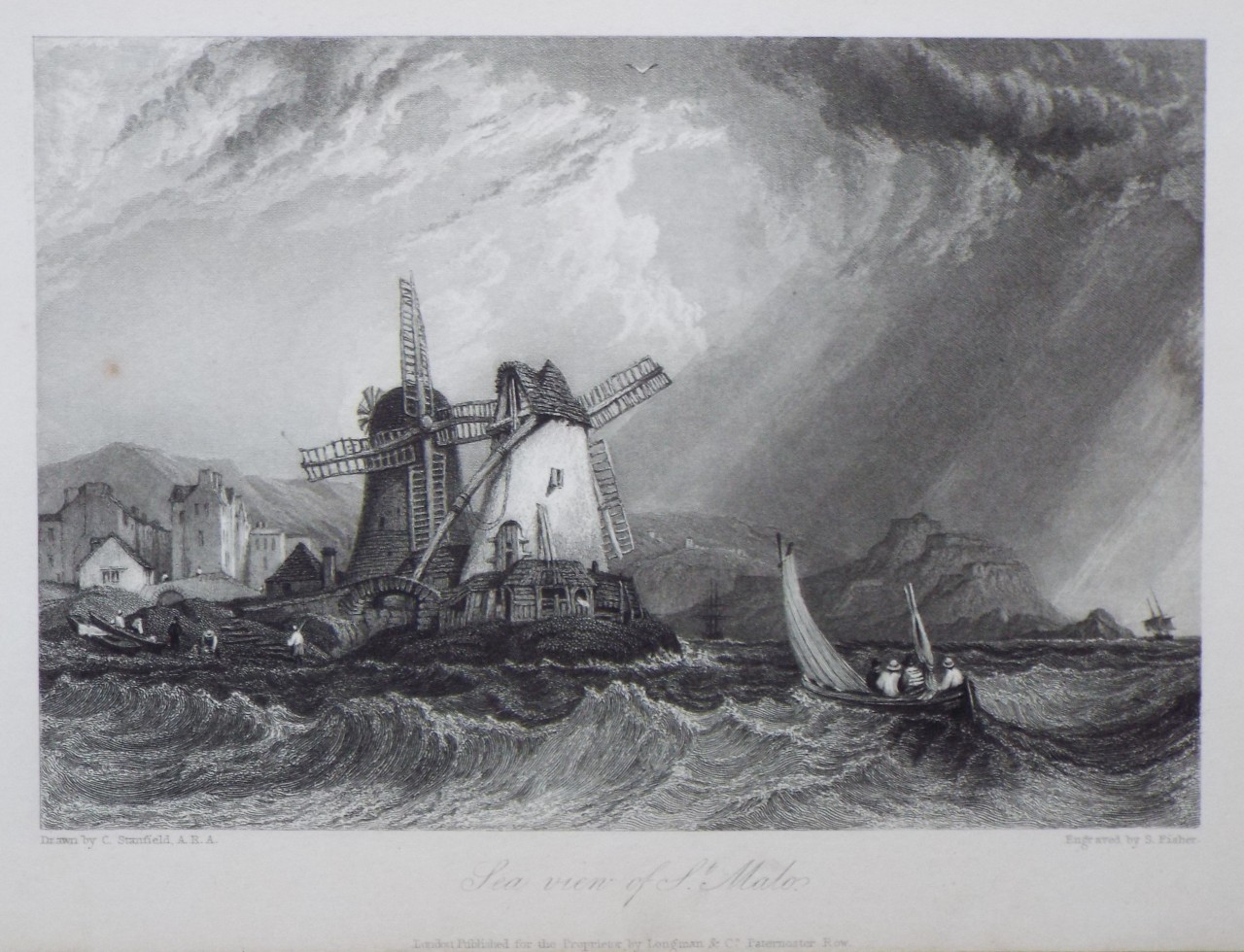 Print - Sea View of St. Malo. - Fisher