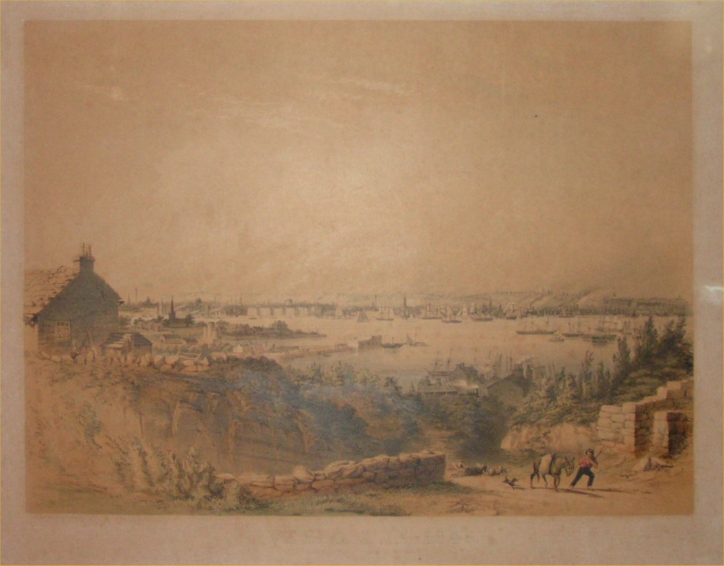 Lithograph - Liverpool in 1846. Taken from Upper Tranmere, Cheshire - Geo