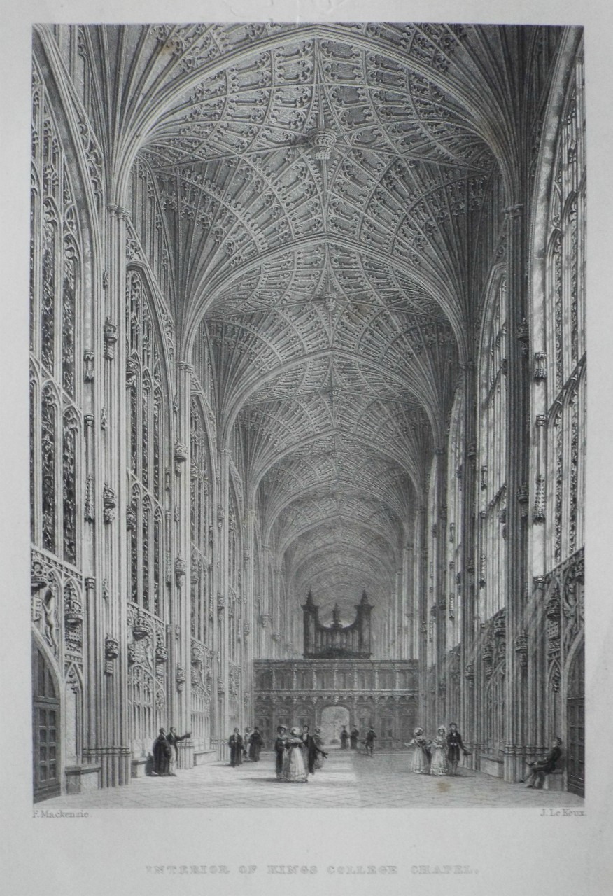 Print - Interior of Kings College Chapel. - Le