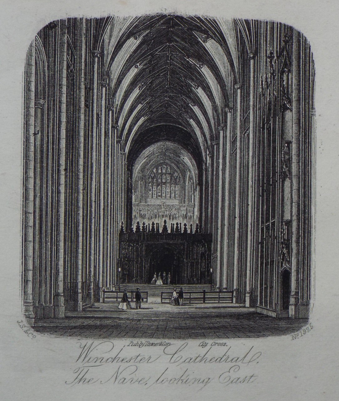 Steel Vignette - Winchester Cathedral, The Nave, looking East. - J