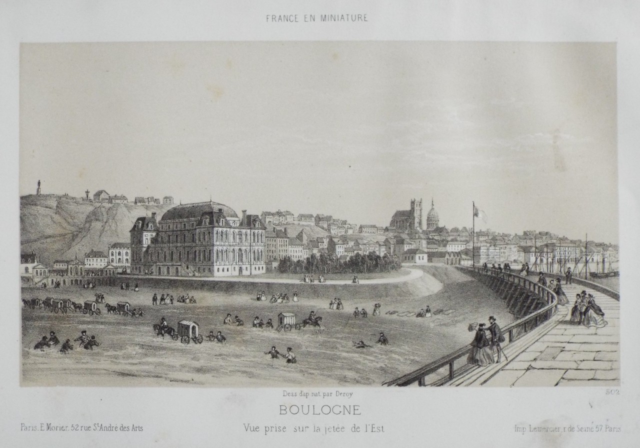 Lithograph - Boulogne Vue prise sur la jetee de l'Est - 