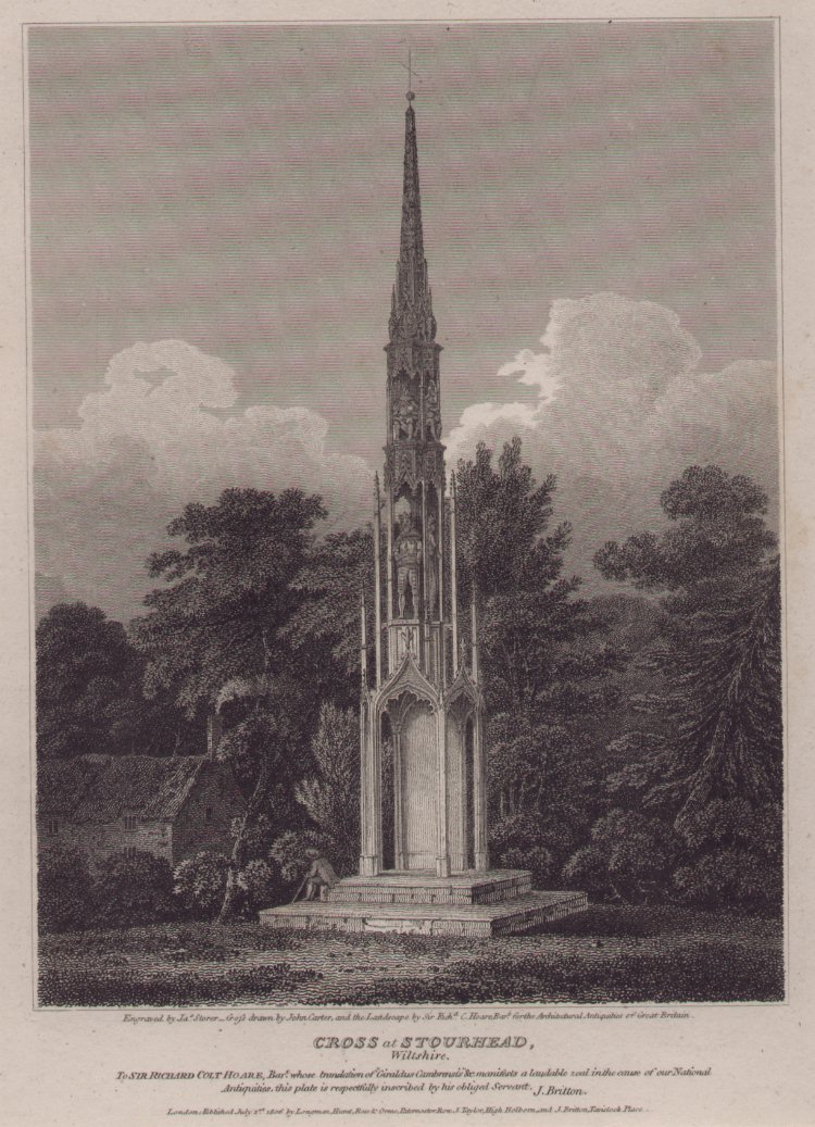 Print - Cross at Stourhead, Wiltshire - Storer