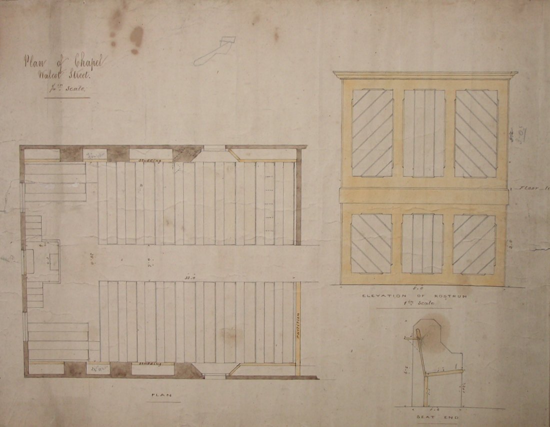 Pen & Ink - Plan of Chapel Walcot Chapel