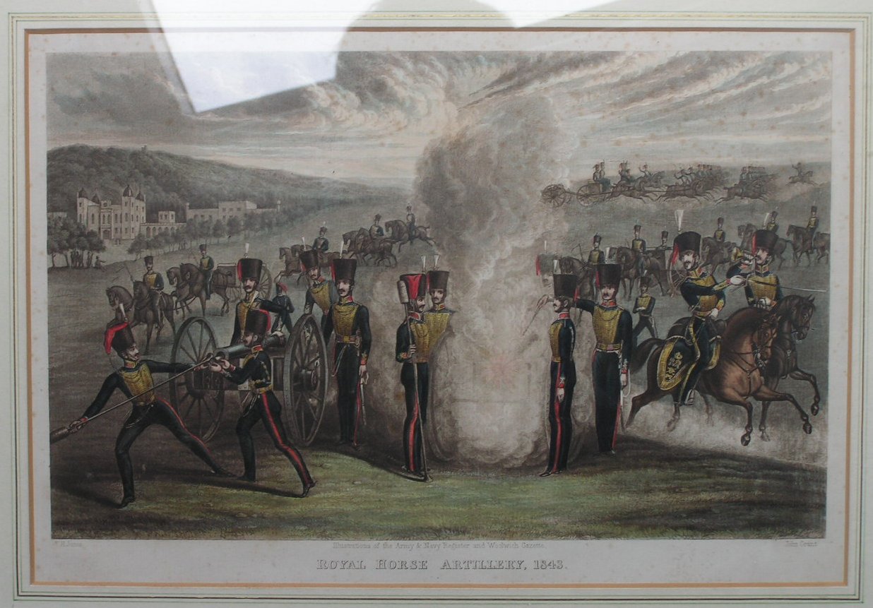 Aquatint - Royal Horse Artillery, 1843. - Grant