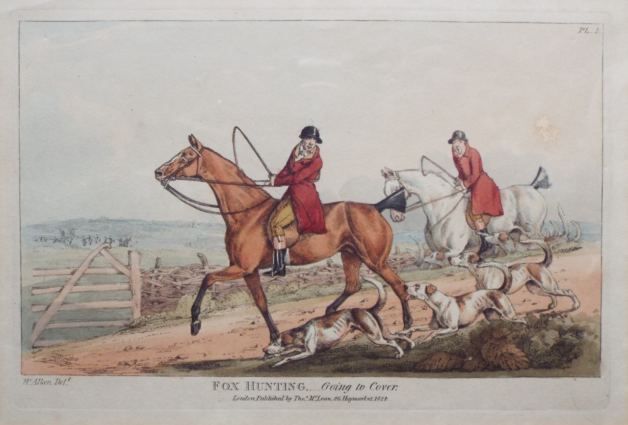 Soft-ground Etching - Fox Hunting. Pl.1. Going to Cover. - Alken