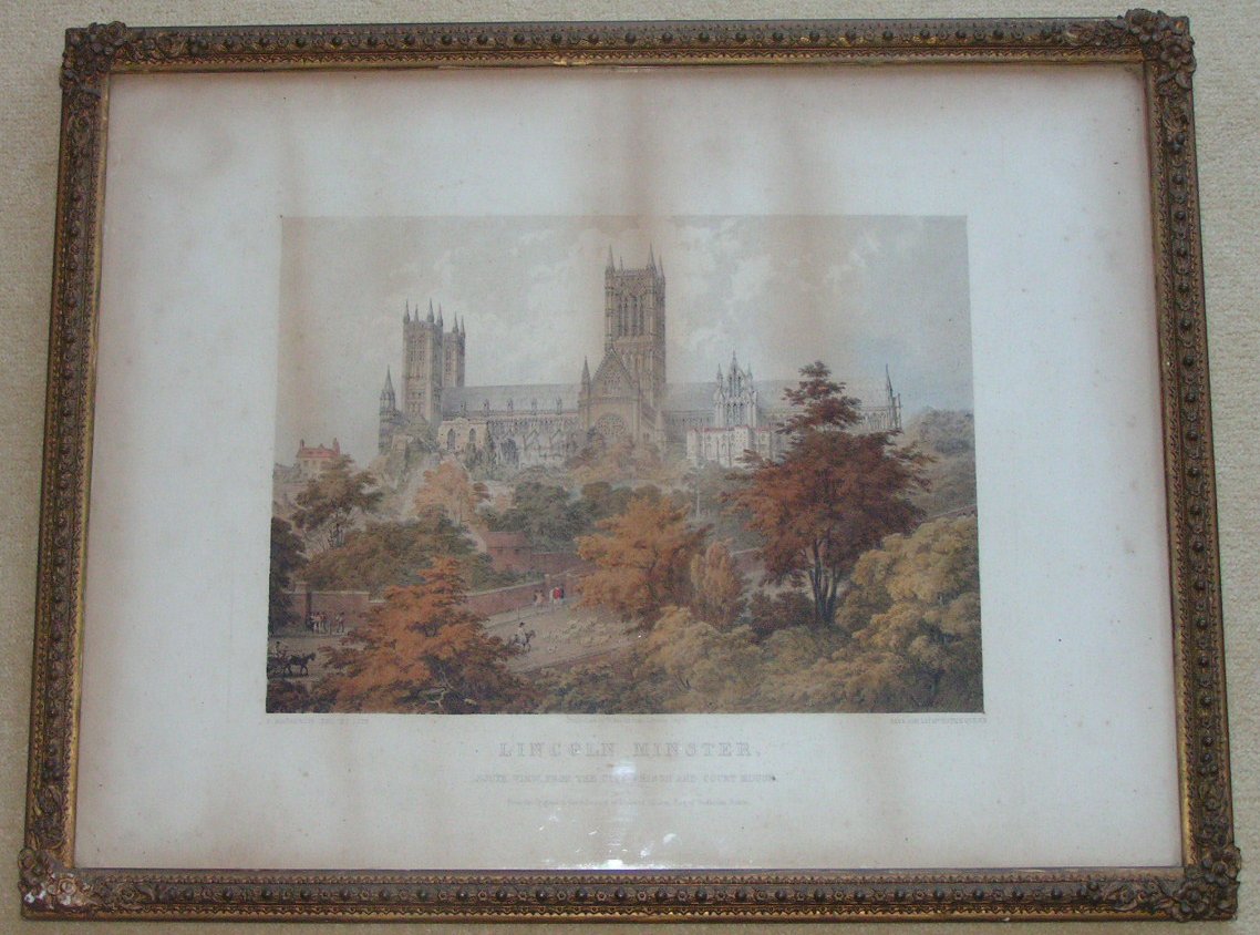 Lithograph - Lincoln Minster South View from the City Prison and Court House. - MacKenzie