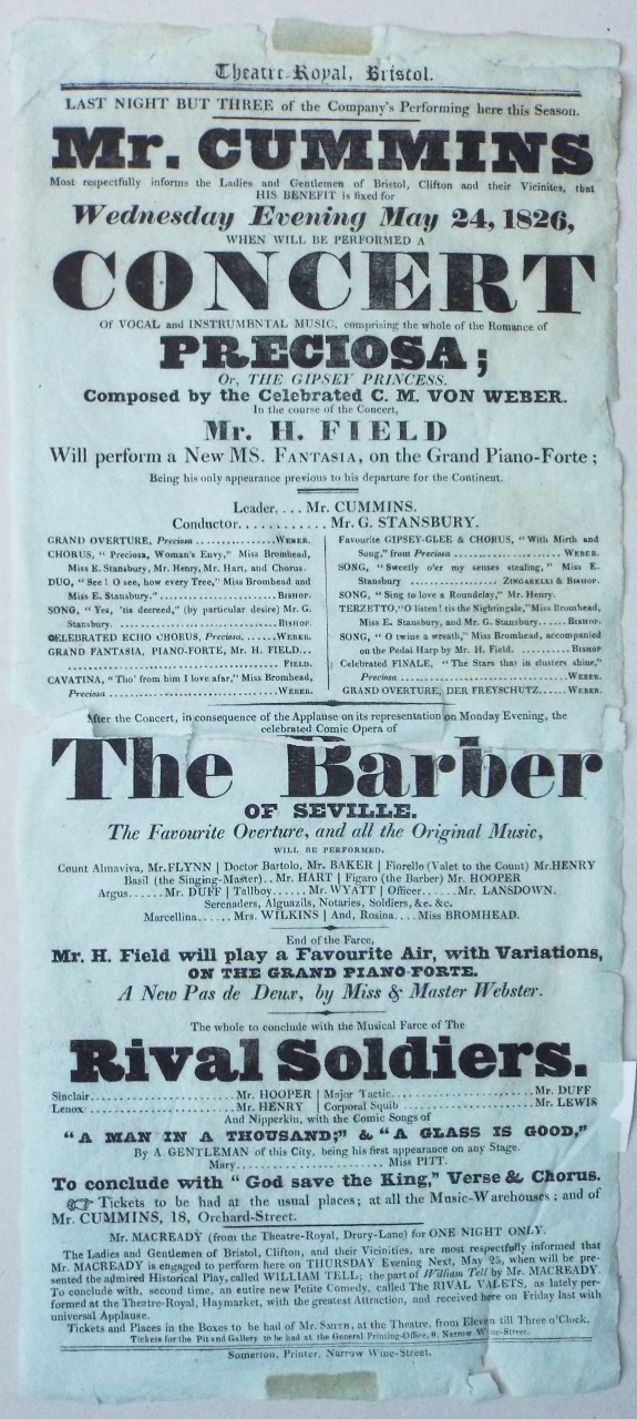 Letterpress - Theatre Royal Poster 1826