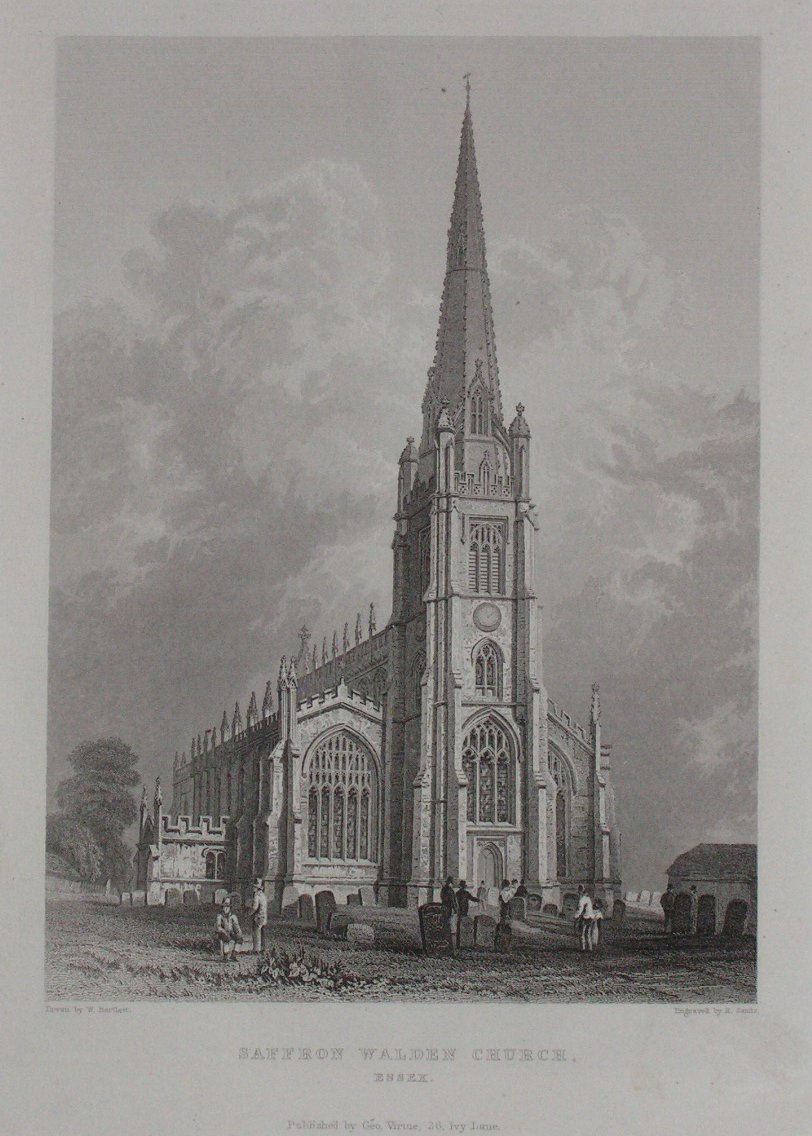 Print - Saffron Walden Church, Essex. - Sands