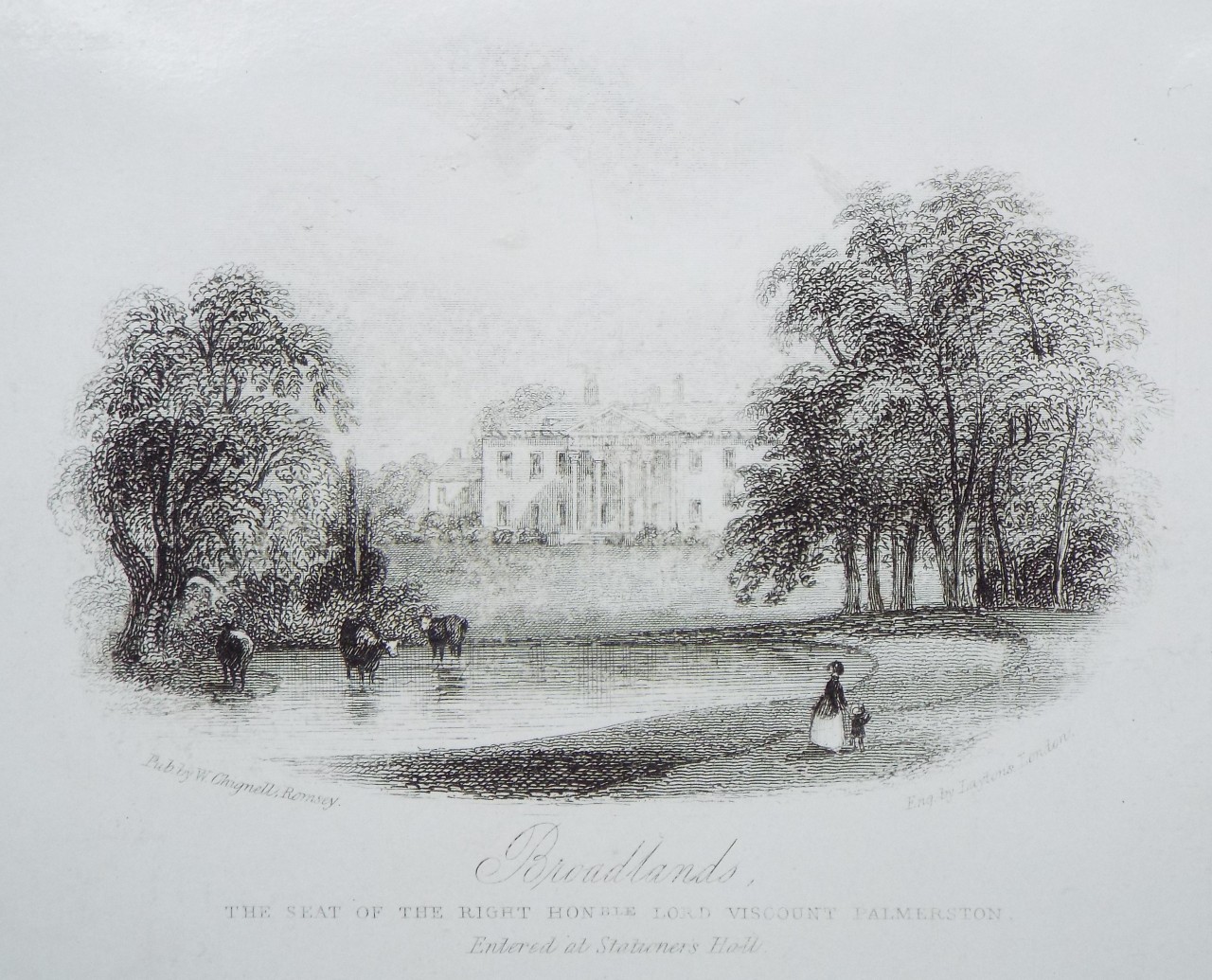 Steel Vignette - Broadlands, the Seat of the Right Honble. Lord Viscount Palmerston - Penny
