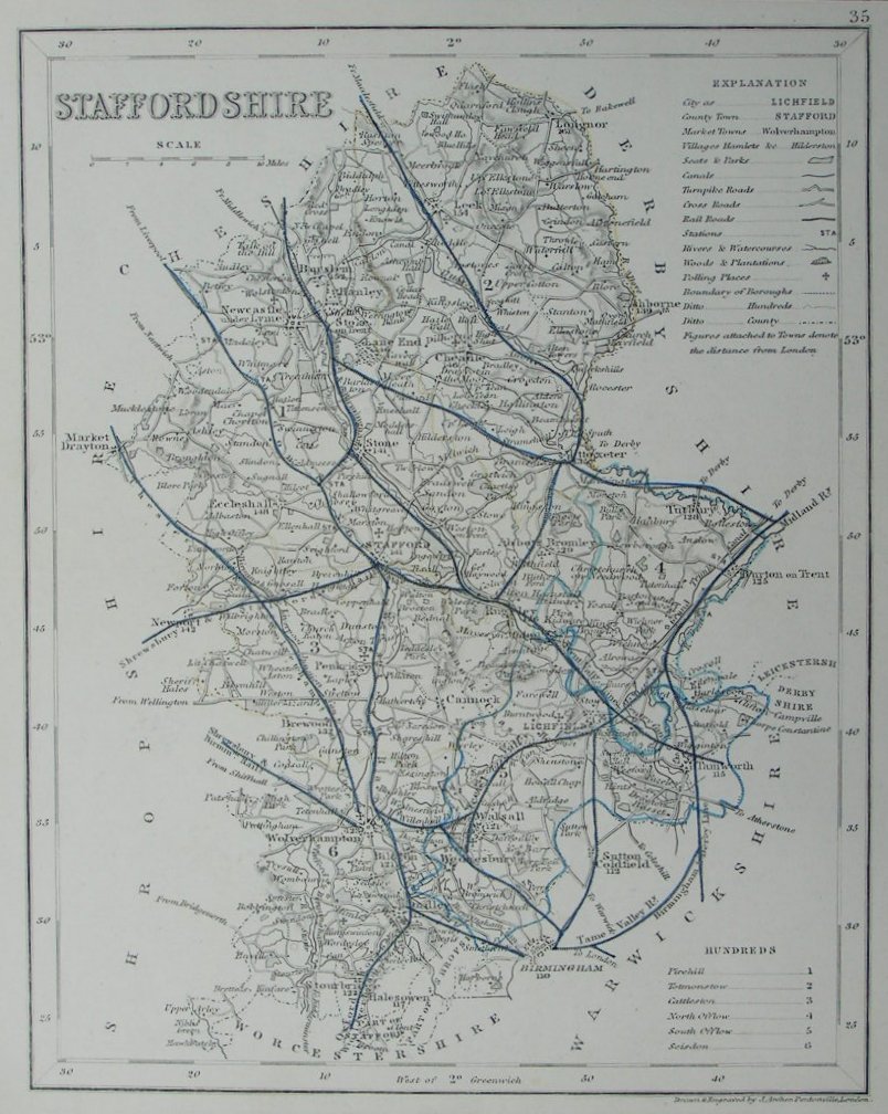 Map of Staffordshire - Archer