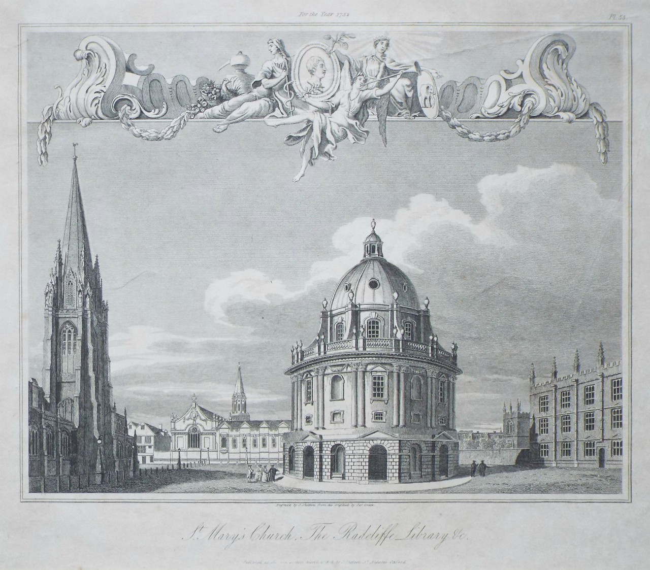 Print - St. Mary's Church, The Radcliffe Library &c - Skelton