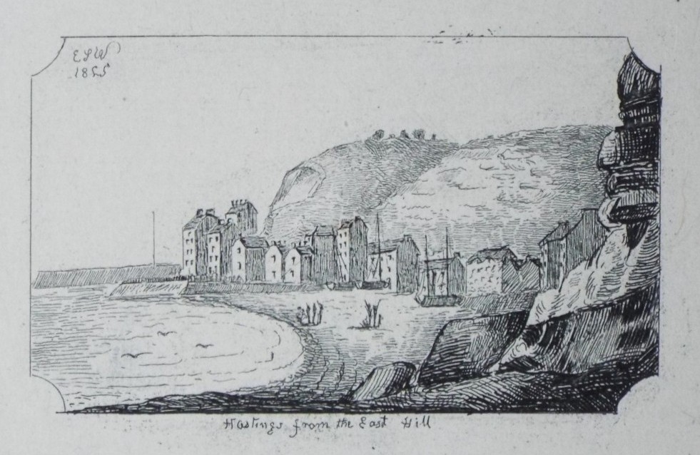 Etching - Hastings from the East Hill - Wilkinson