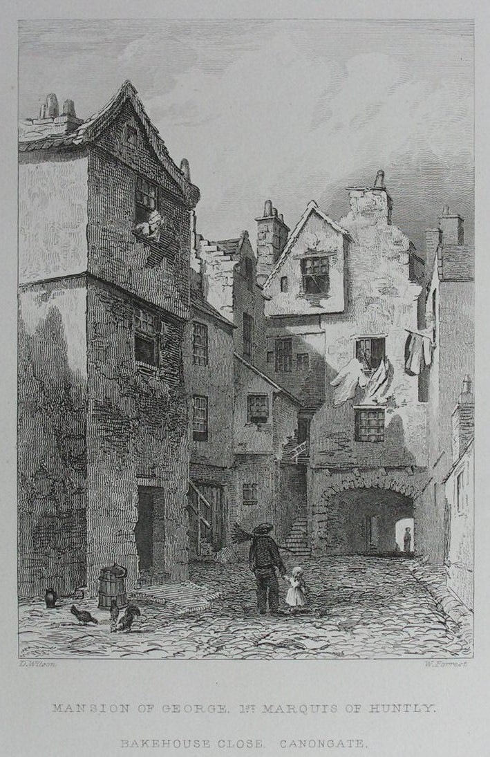 Print - Mansion of George 1st Marquis of Huntly, Bakehouse Close, Canongate - Forrest