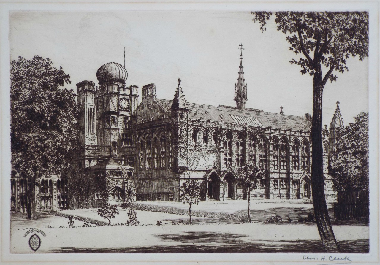 Etching - Cheltenham Ladies College Princess Hall - Clark