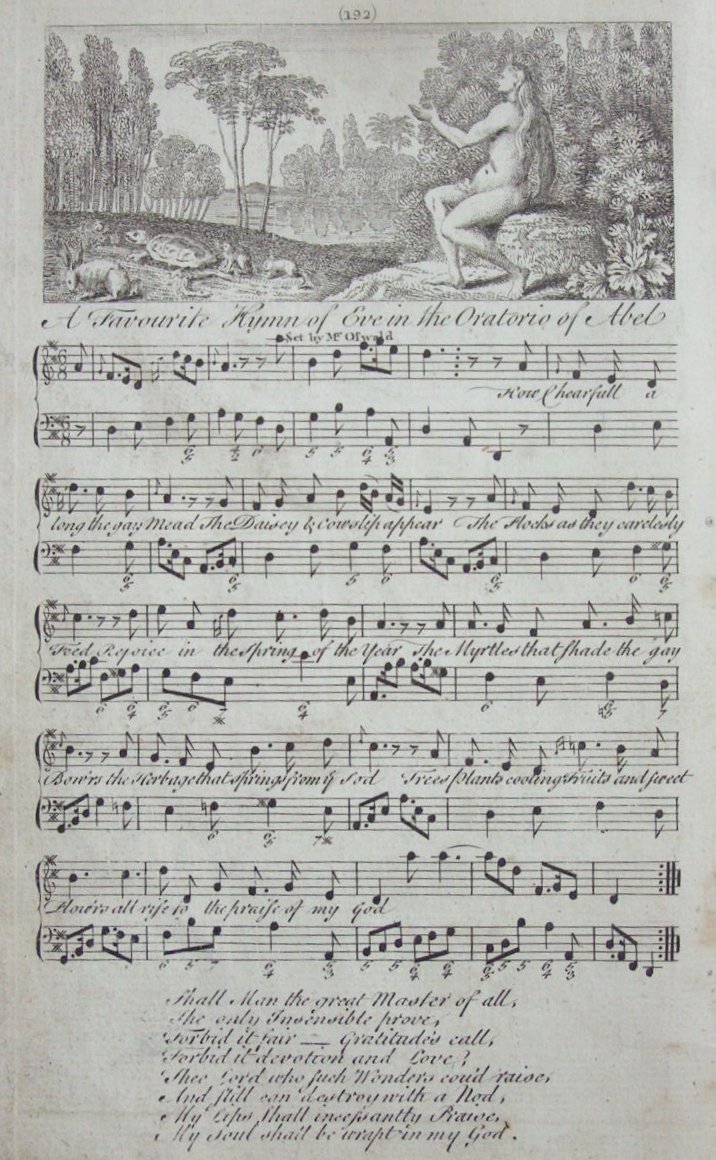 Print - A New Song and A Fovourite Hymn of Eve in the Oratorio of Abel - Roberts