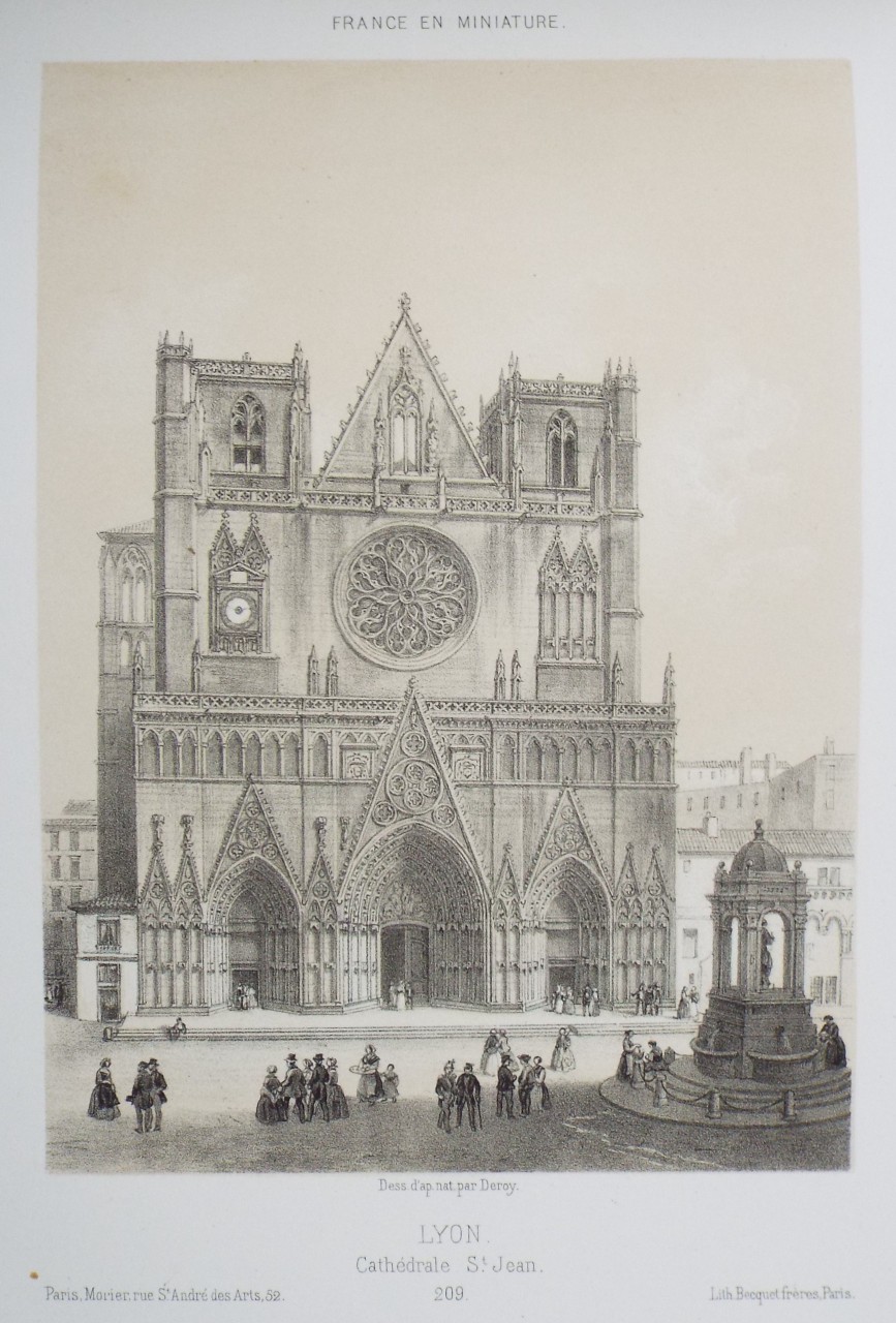 Lithograph - Lyon. Cathedrale St. Jean. - 
