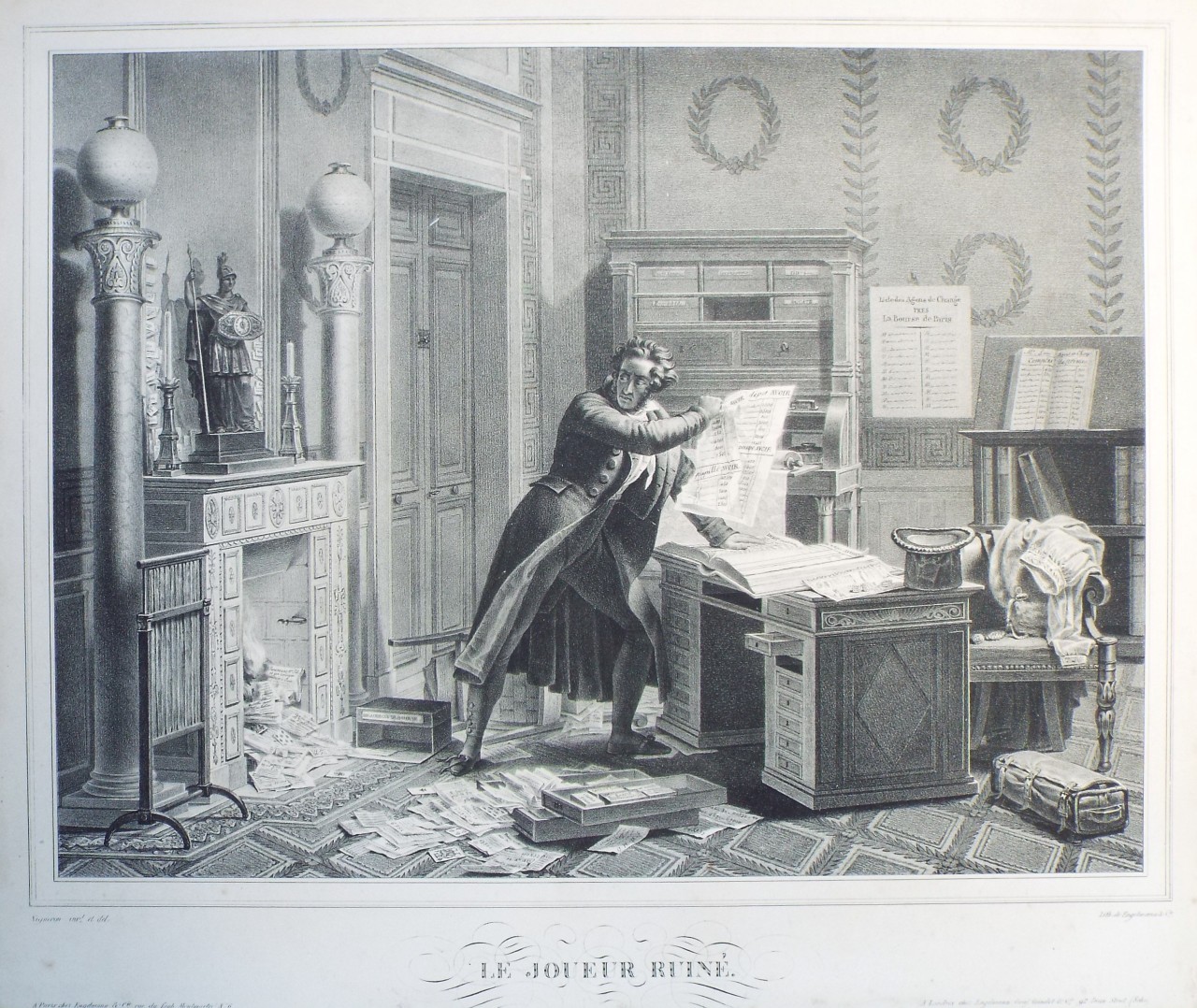 Lithograph - Le Joueur Ruine