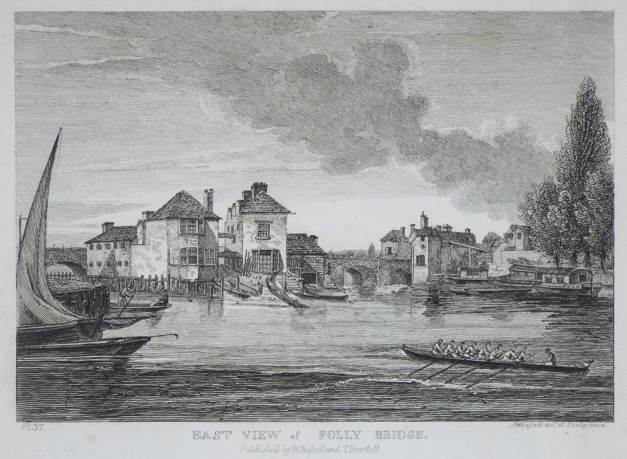 Print - East View of Folly Bridge. - Whessell