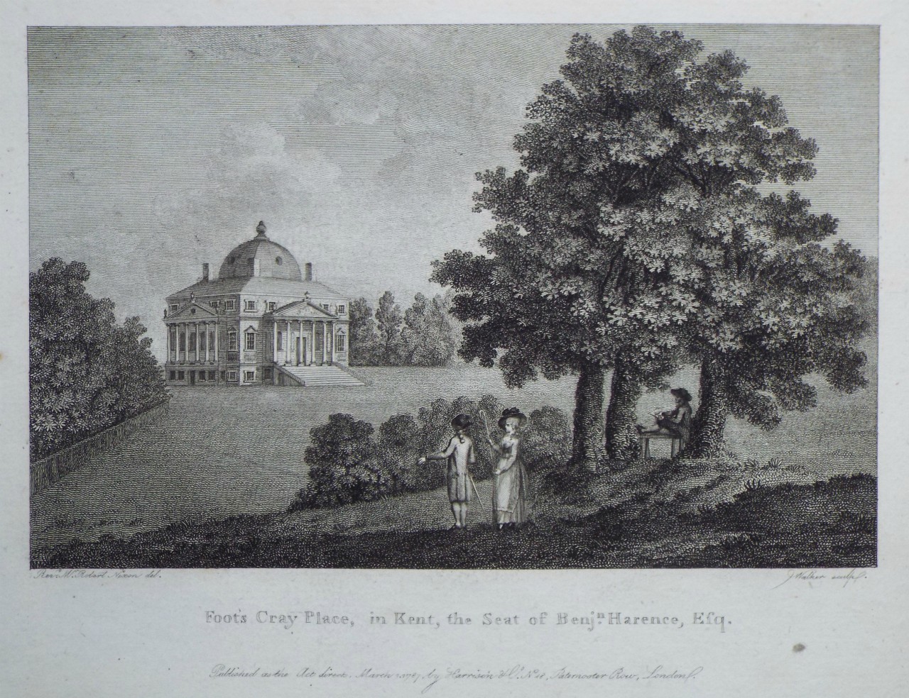 Print - Foot's Cray Place, in Kent, the Seat of Benjn. Harence, Esq. - 