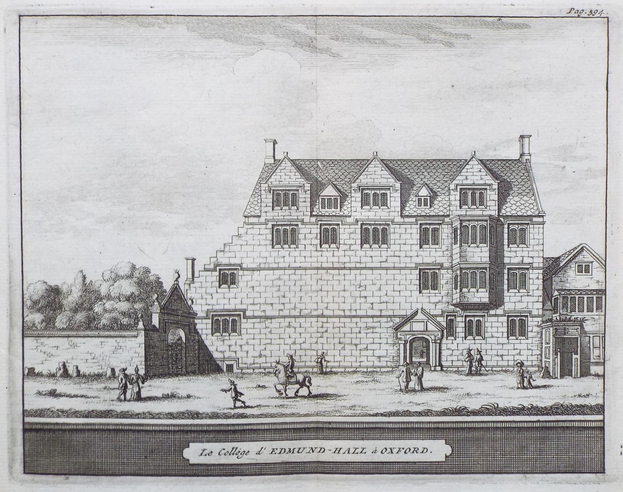 Print - Le College d'Edmund-Hall a Oxford.