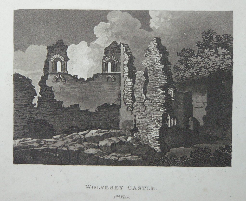 Aquatint - Wolvesey Castle 2nd View