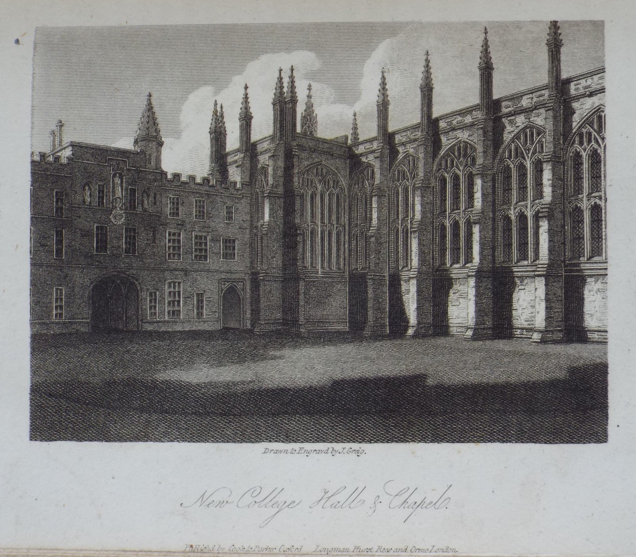 Print - New College Hall & Chapel. - Greig