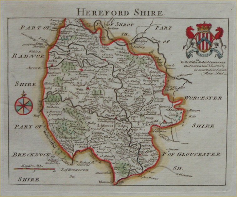 Map of Herefordshire - Rocque