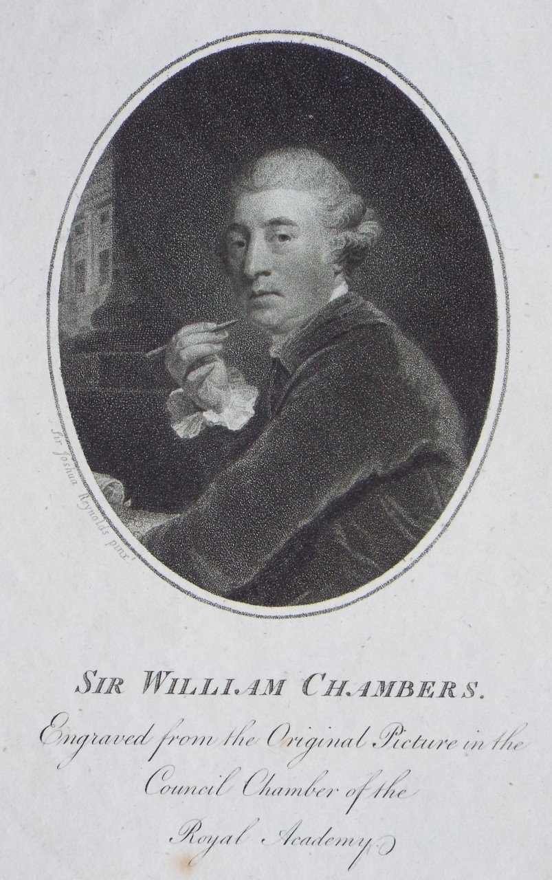 Print - Sir William Chambers. Engraved from the Original Picture in the Council Chamber of the Royal Society.