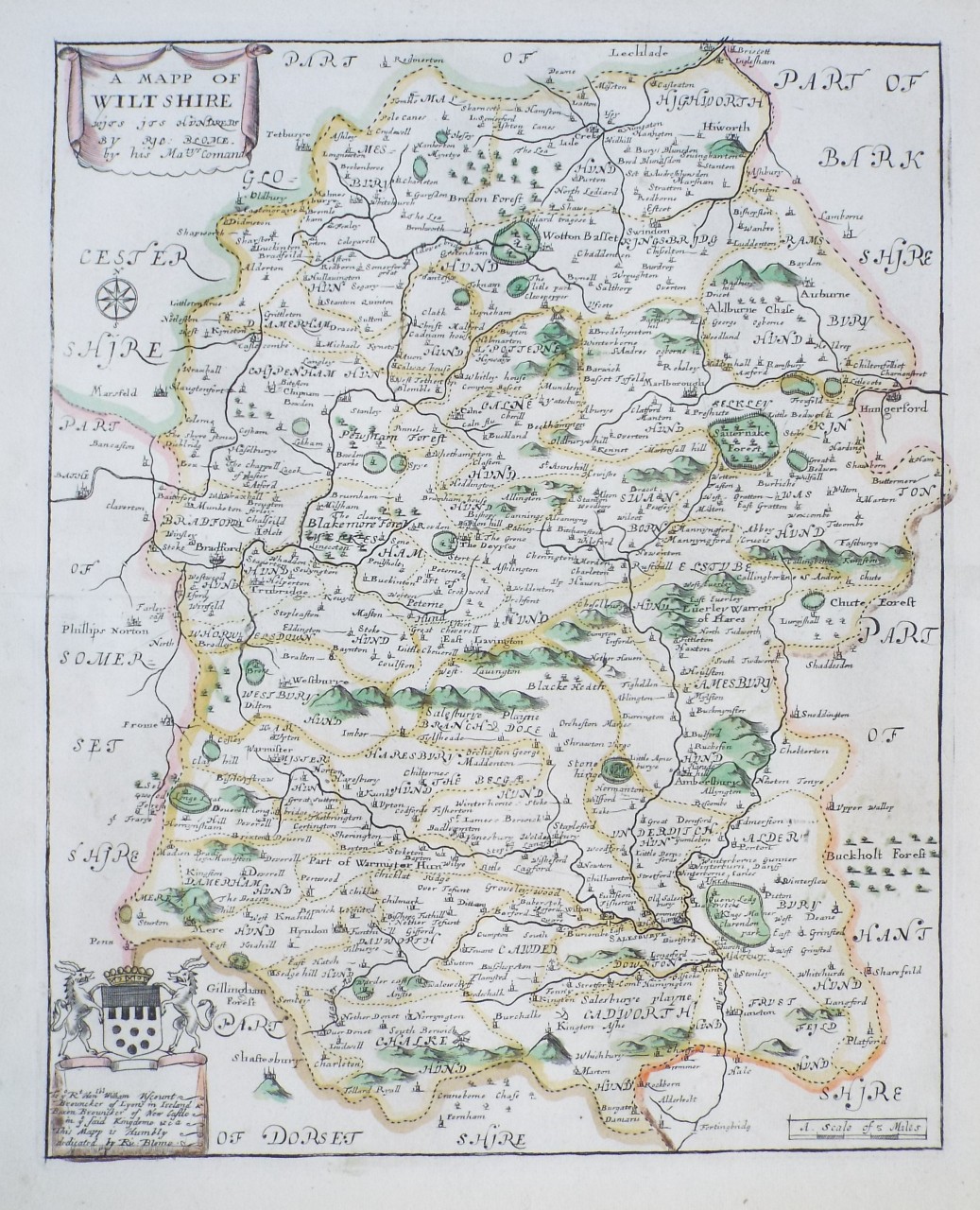 Map of Wiltshire - Blome