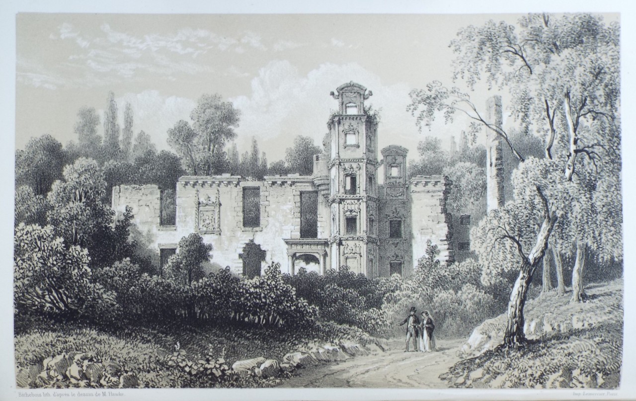 Lithograph - Ruines du Chateau de la Garaye. - 