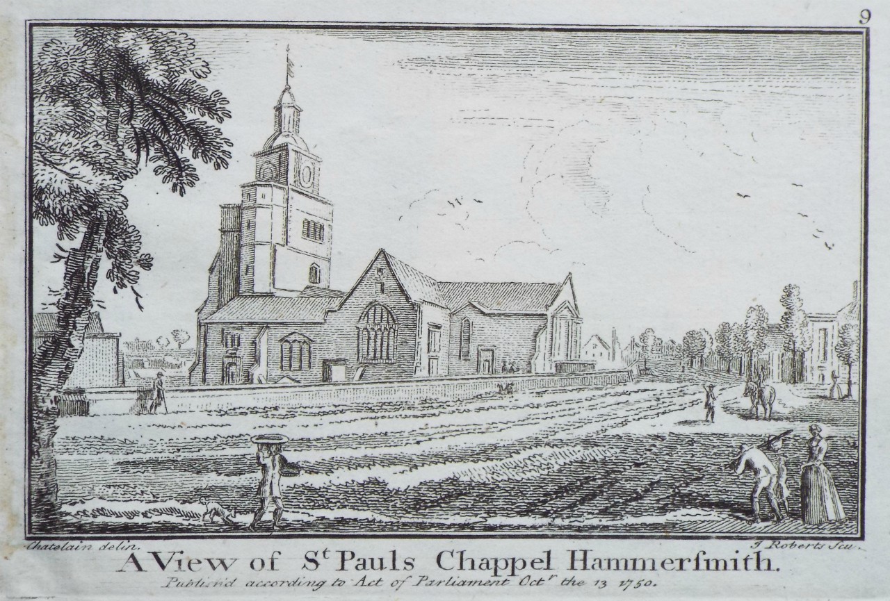 Print - A View of St Pauls Chappel Hammersmith - Roberts