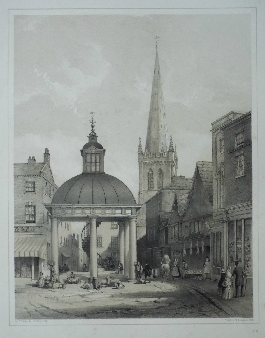 Lithograph - (Wakefield - Market-Cross) - Bevan