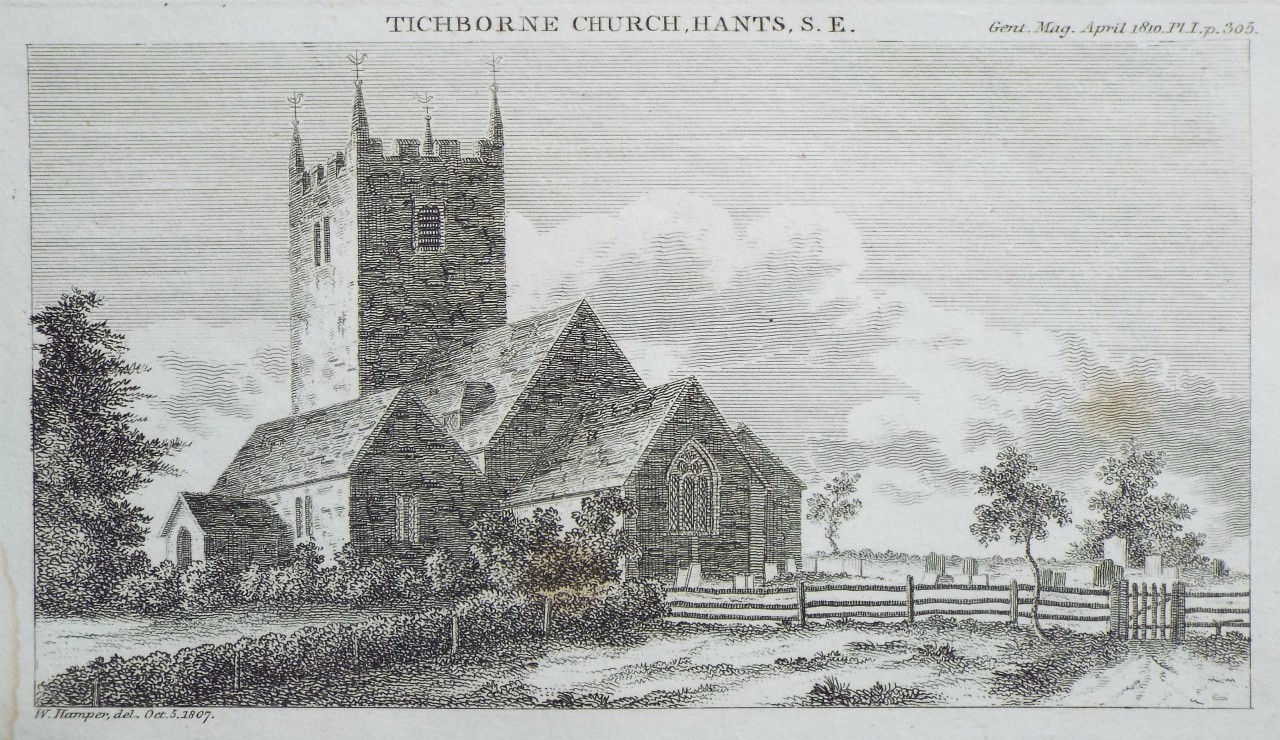Print - Tichborne Church, Hants, S. E.