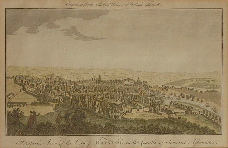 Print - Perspective View of the City of Bristol in the Counties of Somerset and Gloucester