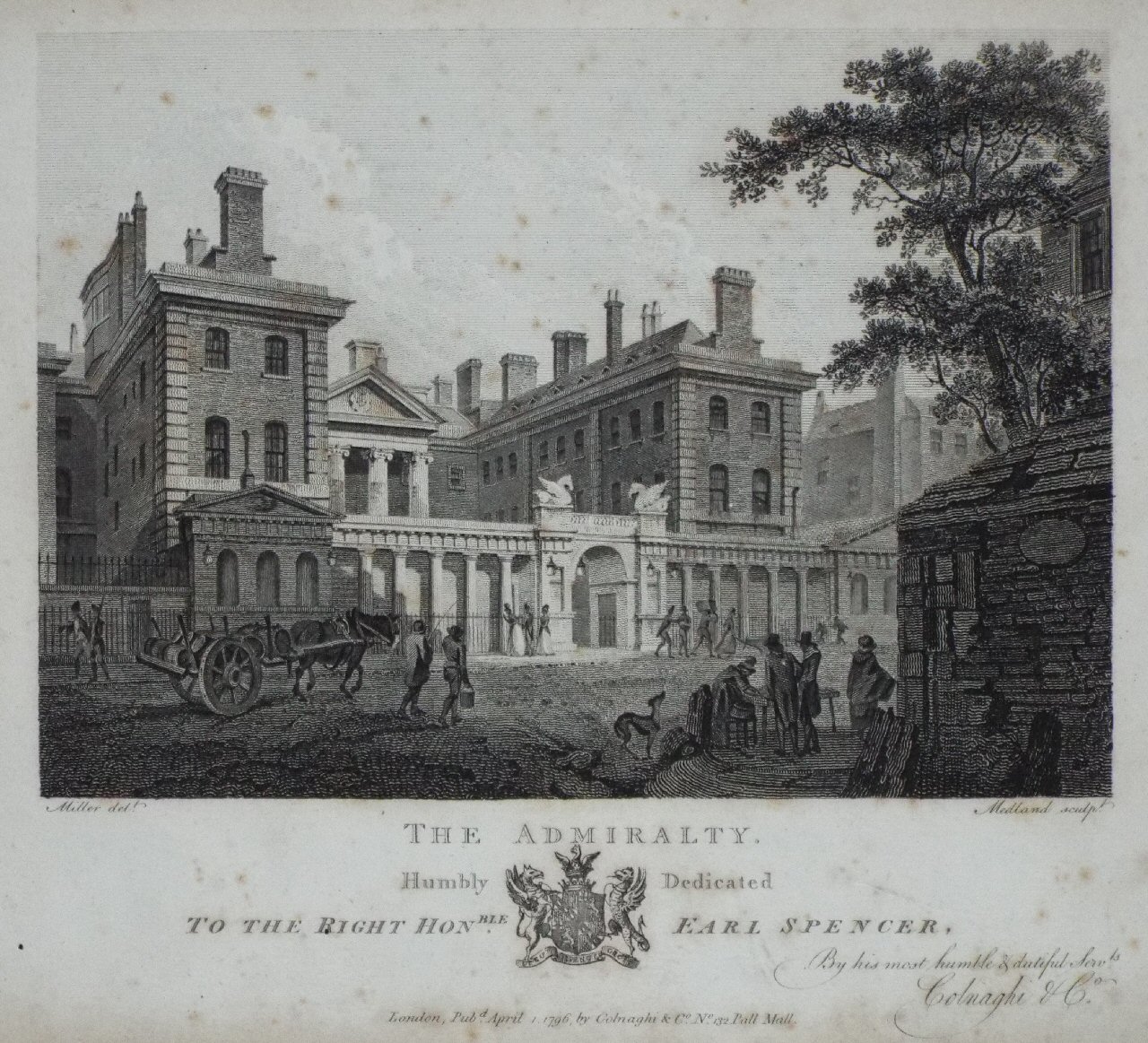 Print - The Admiralty. Humbly Dedicated to the Right Honble. Earl Spencer ... - 