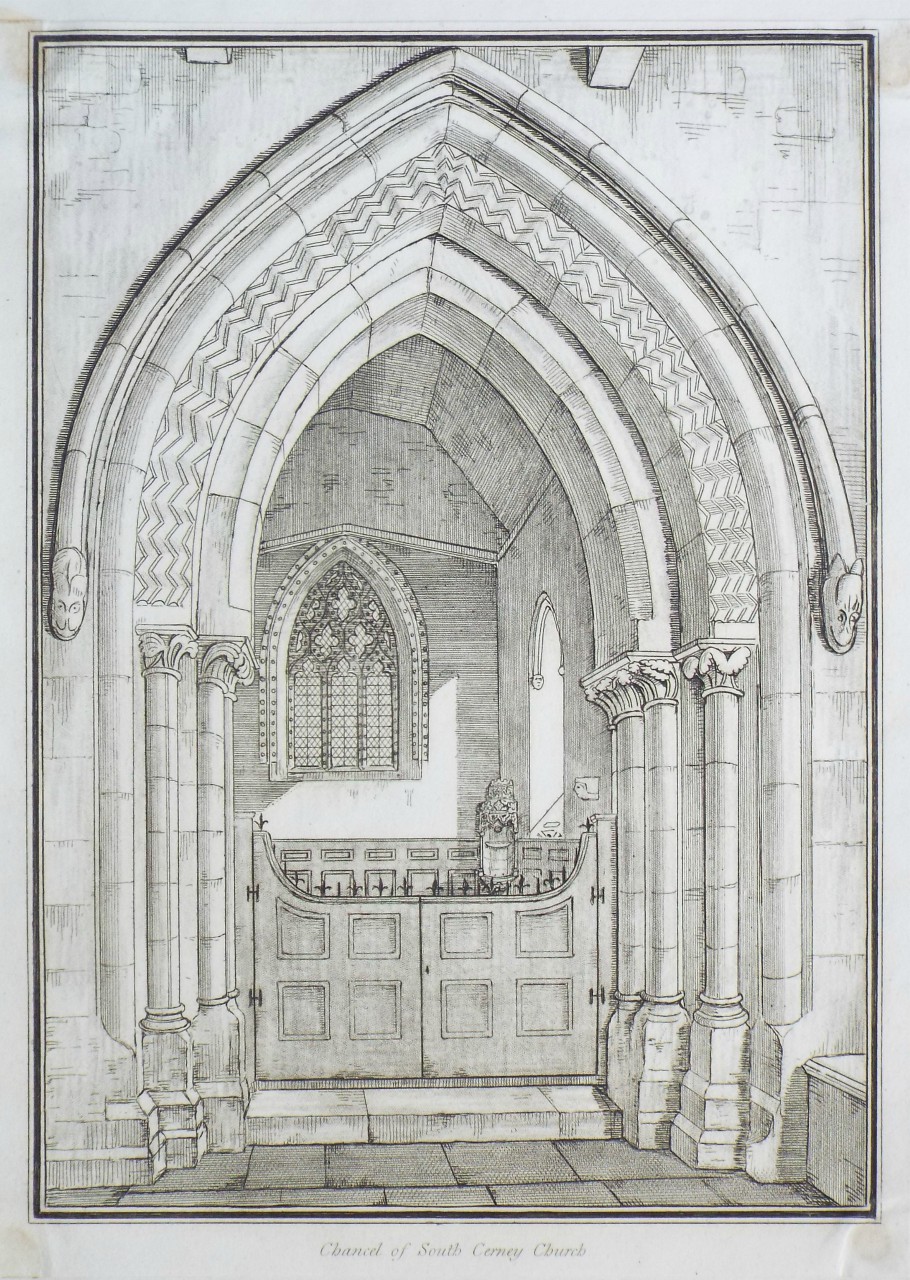 Etching with aquatint - Chancel of South Cerney Church.