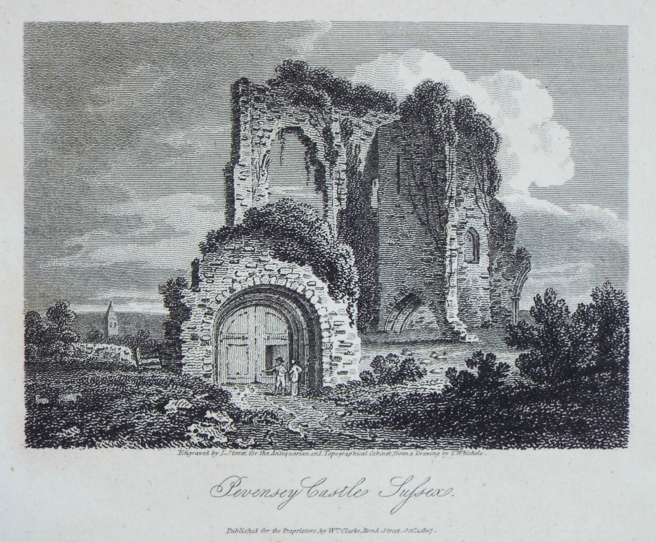 Print - Pevensey Castle, Sussex. - Storer