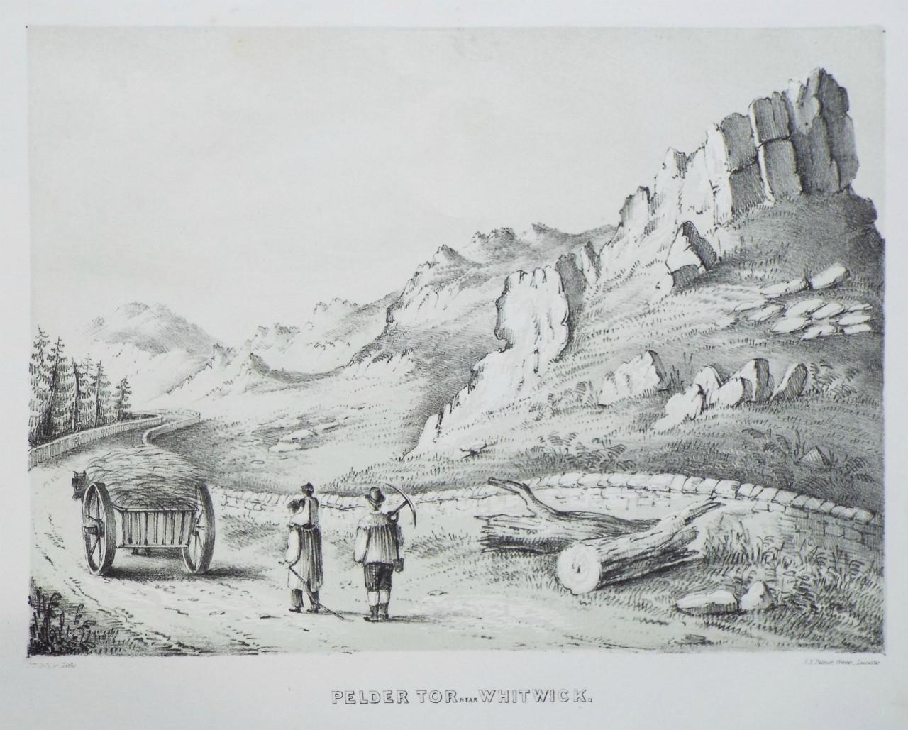 Lithograph - Pedler Tor near Whitwick. - Palmer