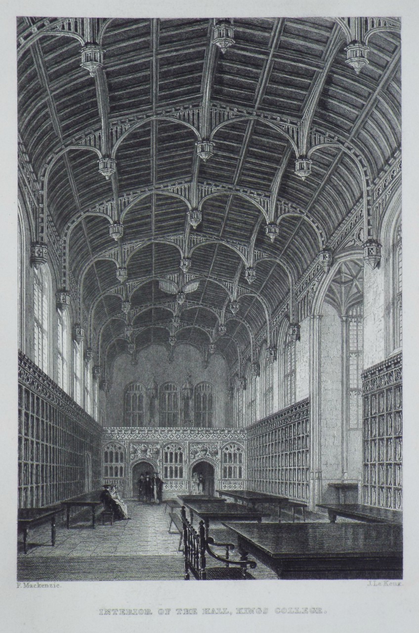 Print - Interior of the Hall, King's College. - Le