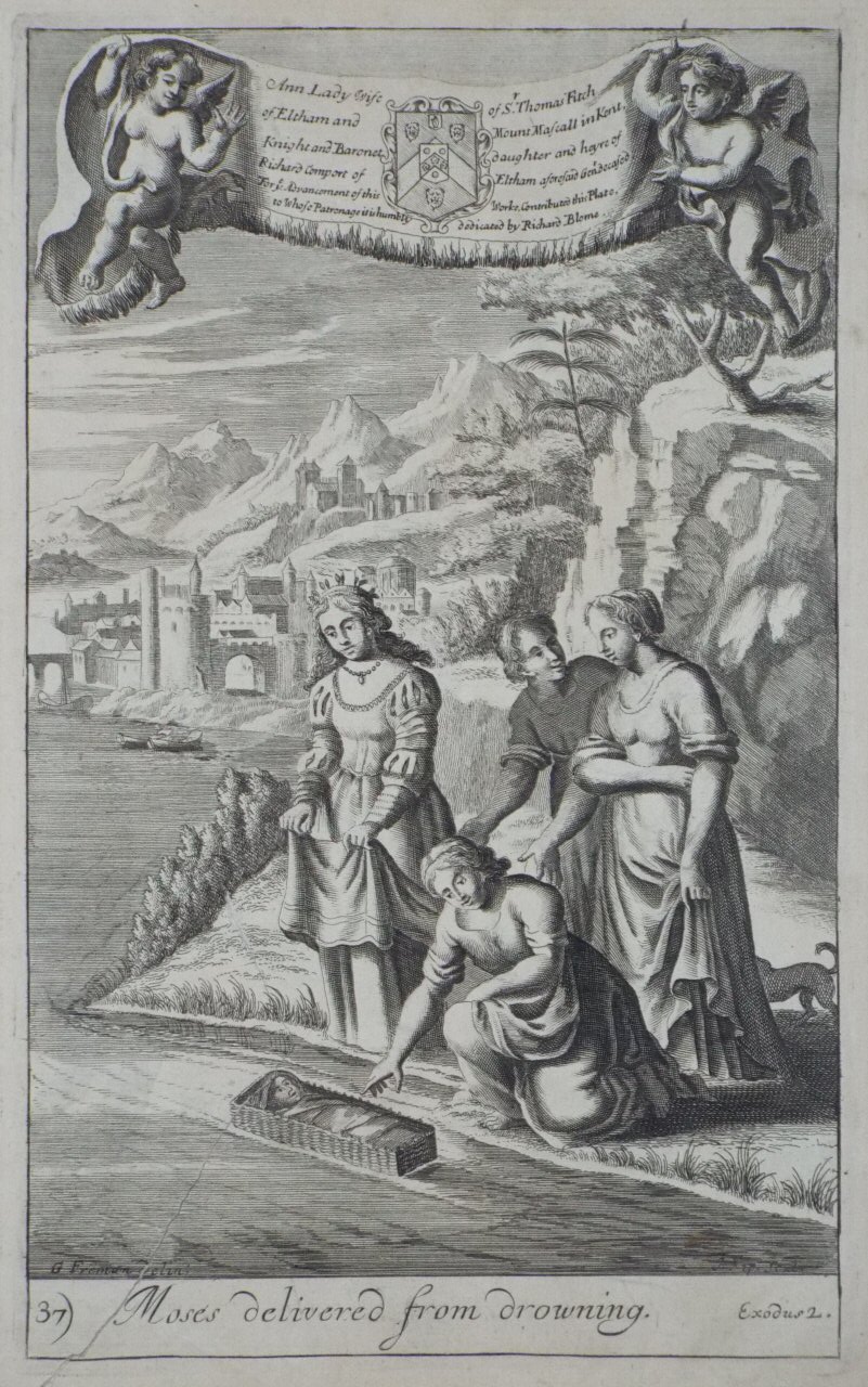 Print - 37) Moses delivered from Drowning. Exodus 2 - Kip