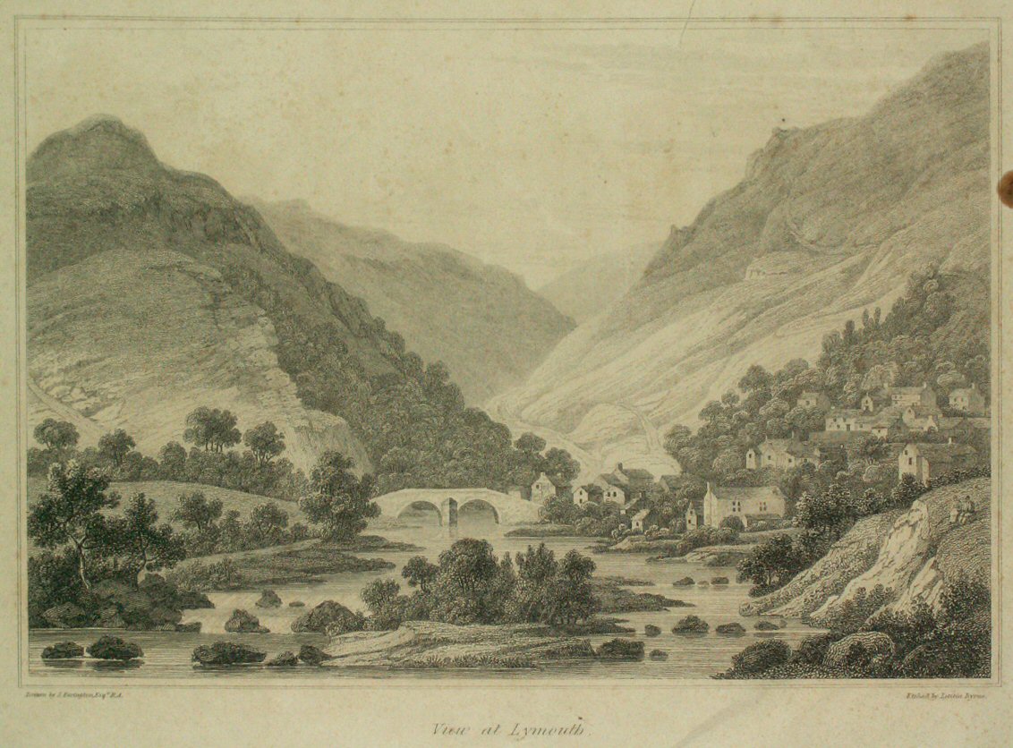 Etching - View at Lynmouth - Byrne