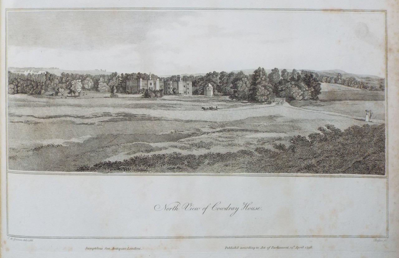Print - North View of Cowdray House. - Basire