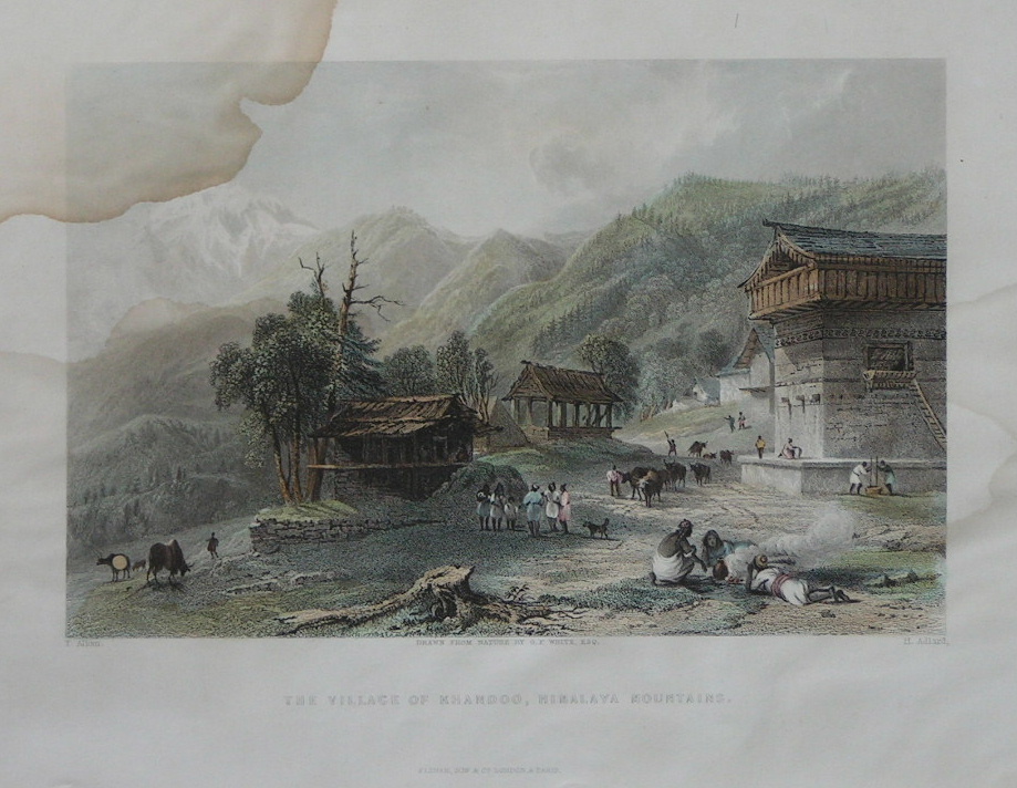 Print - The Village of Khandoo, Himalaya Mountains - Adlard