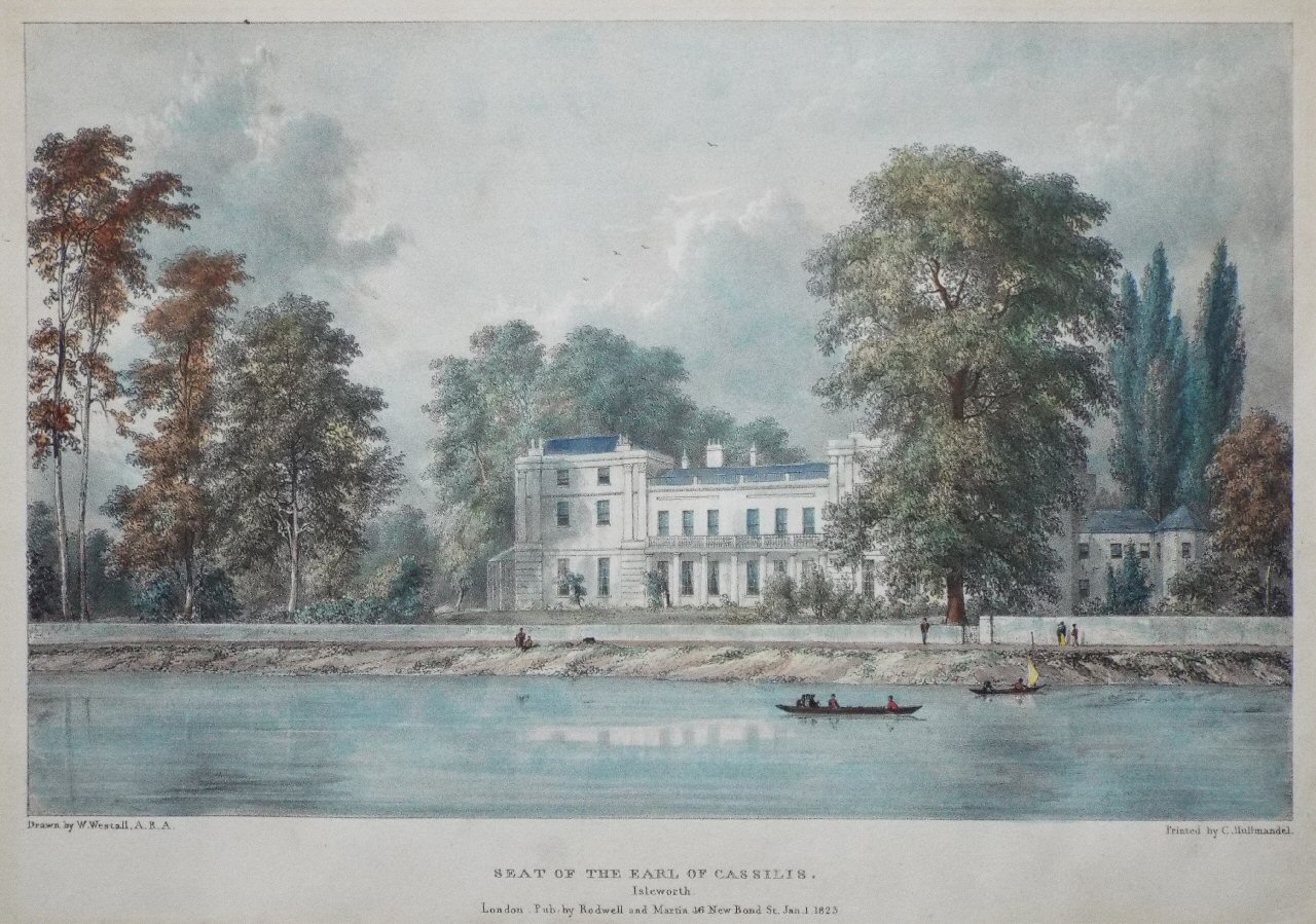 Lithograph - Seat of the Earl of Cassilis. Isleworth.